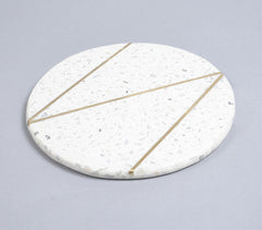 Inlay Round Terrazzo Stone Serving Platter