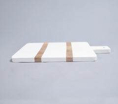 Enamelled Mango Wood Striped Chopping Board