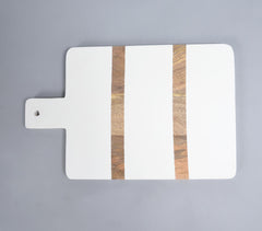 Enamelled Mango Wood Striped Chopping Board