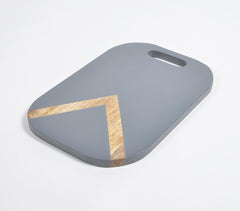 Enamelled Mango Wood Slate Grey Chevron Chopping Board