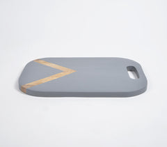 Enamelled Mango Wood Slate Grey Chevron Chopping Board