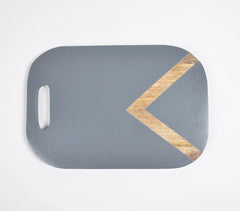 Enamelled Mango Wood Slate Grey Chevron Chopping Board
