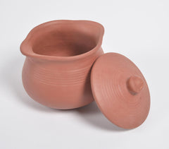 Terracotta Pottery Rice Hot Pots with Lids (Set of 3)