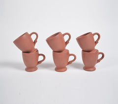 Terracotta Pottery Tea Cups (Set of 6)