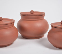 Terracotta Pottery Classic Hotpots with Lids (Set of 3)
