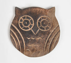 Hand Carved Owl Coasters (set of 4)