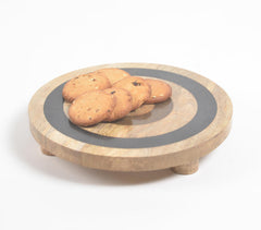 Concentric Circle Painted Wooden Cake Stand
