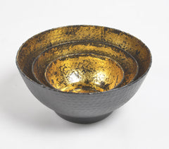 Hand Beaten Noir Iron Bowls (Set of 3)