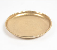 Lacquered Gold-Toned Aluminium Snack Plate
