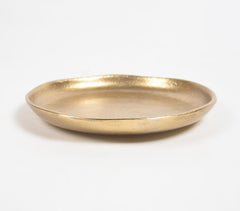Lacquered Gold-Toned Aluminium Snack Plate