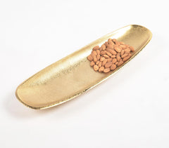 Lacquered narrow Gold-toned Aluminium Snack Plate