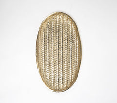 Honeycomb Textured Gold-Toned Aluminium Oval Plate
