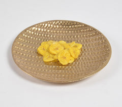 Gold Toned Dented Aluminium Round Plate