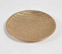 Gold Toned Dented Aluminium Round Plate