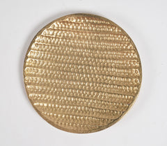 Gold Toned Dented Aluminium Round Plate