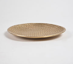 Gold Toned Dented Aluminium Round Plate