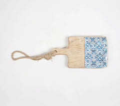 Meena Print Blue Wooden Cheeseboard