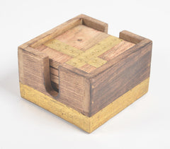 Dark Burnt Wooden Coasters (Set of 4)