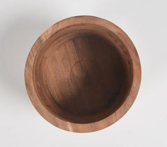 Turned Light Burnt Finish Wooden Jar