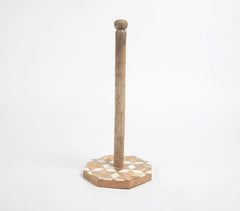Rhombus Design Wooden Tissue Holder