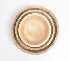 Burnt & Distressed White Wooden Bowls (Set of 3)