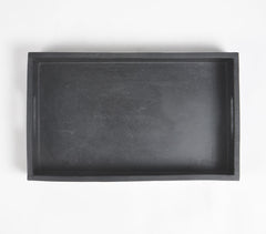 Floral Black Wooden Tray