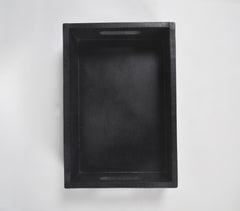Hand carved Matte Black finish Wooden Tray