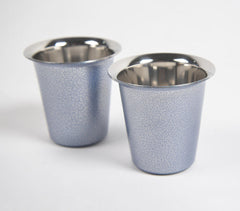 Handmade Stainless Steel Blue Coffee Glass (Set of 2)