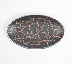 Oval Black Textured Egg Plate