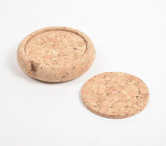 Eco-friendly Classic Round Cork Coasters with Box (Set of 4)
