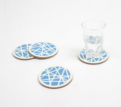 Hand Cut MDF & Resin Monochrome Round Coasters (Set of 4)