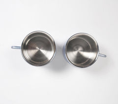 Handmade Stainless Steel Blue Tea Cups (Set of 2)