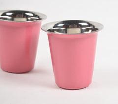 Matte Pink Stainless Steel Glasses (Set of 2)