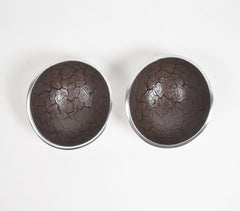 Textured Aluminium Brown Bowls (Set of 2)