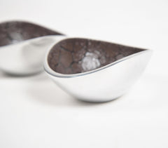 Textured Aluminium Brown Bowls (Set of 2)