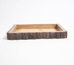 Hand Carved Mango Wood Bark Tray