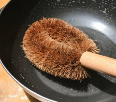 Handmade Coconut Fiber Long Handle Vegetable Scrub