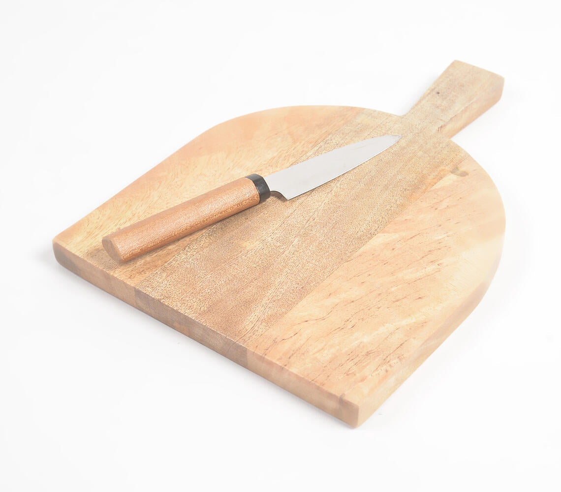 Hand Carved Arch Paddle Mango Wood Chopping Board
