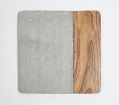 Hand Cut Acacia Wood & Concrete Cheese Board