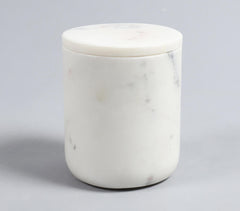 Classic Round White Marble Jar with Lid