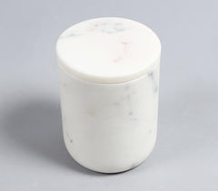 Classic Round White Marble Jar with Lid
