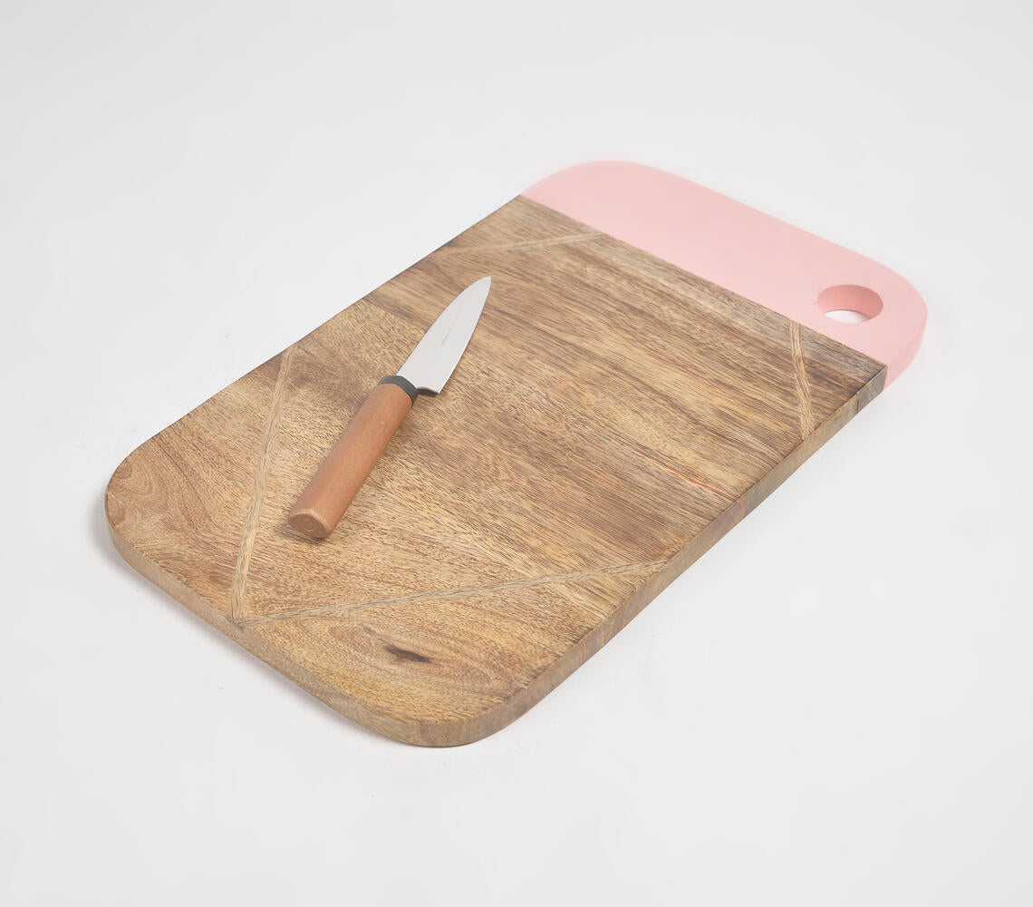 Pastel Resin & Wood Colorblock Chopping board
