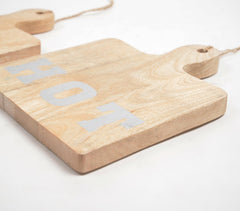 Hand Cut Mango Wood Hot Plates (Set of 3)