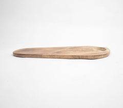Hand Cut Mango Wood Elongated Platter