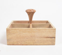 Classic Mango Wood Four-Slot Caddy