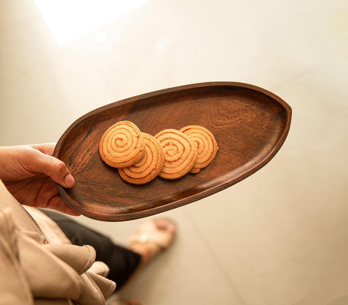 Hand Carved Wooden 'Leaf' Platters