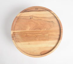 Minimal Acacia Wood & Iron Cake Stand