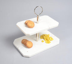 Classic Marble & Iron Tiered Cake Stand