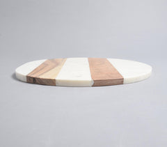 Block Striped Marble & Acacia Wood Chopping Board