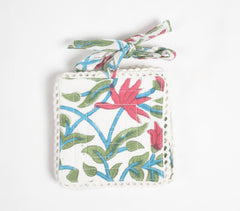 Block Printed Botanical Coasters (Set of 6)